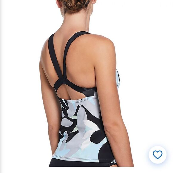 NIKE Women’s Mesh Floral Print V-Back 2-Piece Tankini Swim Set - Picture 2 of 13